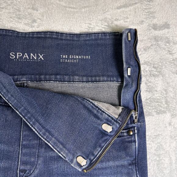 Spanx The Signature Straight Jeans Womens 29 Pull On Side Zip Comfort Staple - Picture 5 of 11